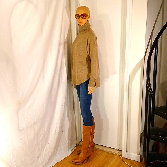 🔥 NWOT Johnson & Murphy Camel Tan Suede & Saddle Leather Fur Boots - Picture 6 of 16